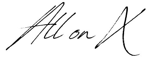 All on X decorative text logo